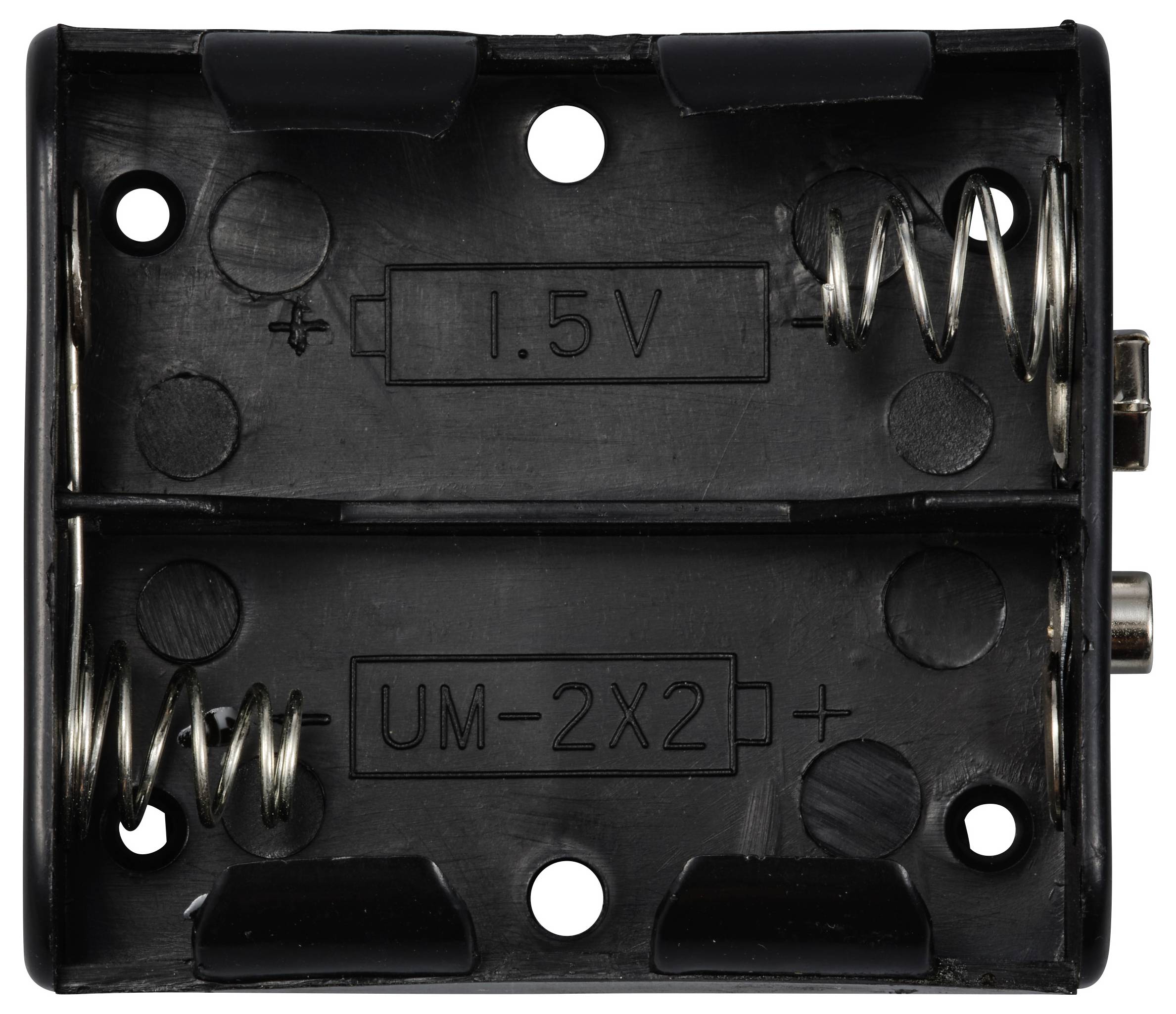 TRU COMPONENTS TC-13220492 Batteriehalter 2x Baby (C) Druckknopfanschluss (L x B x H) 63 x 54 x 22mm