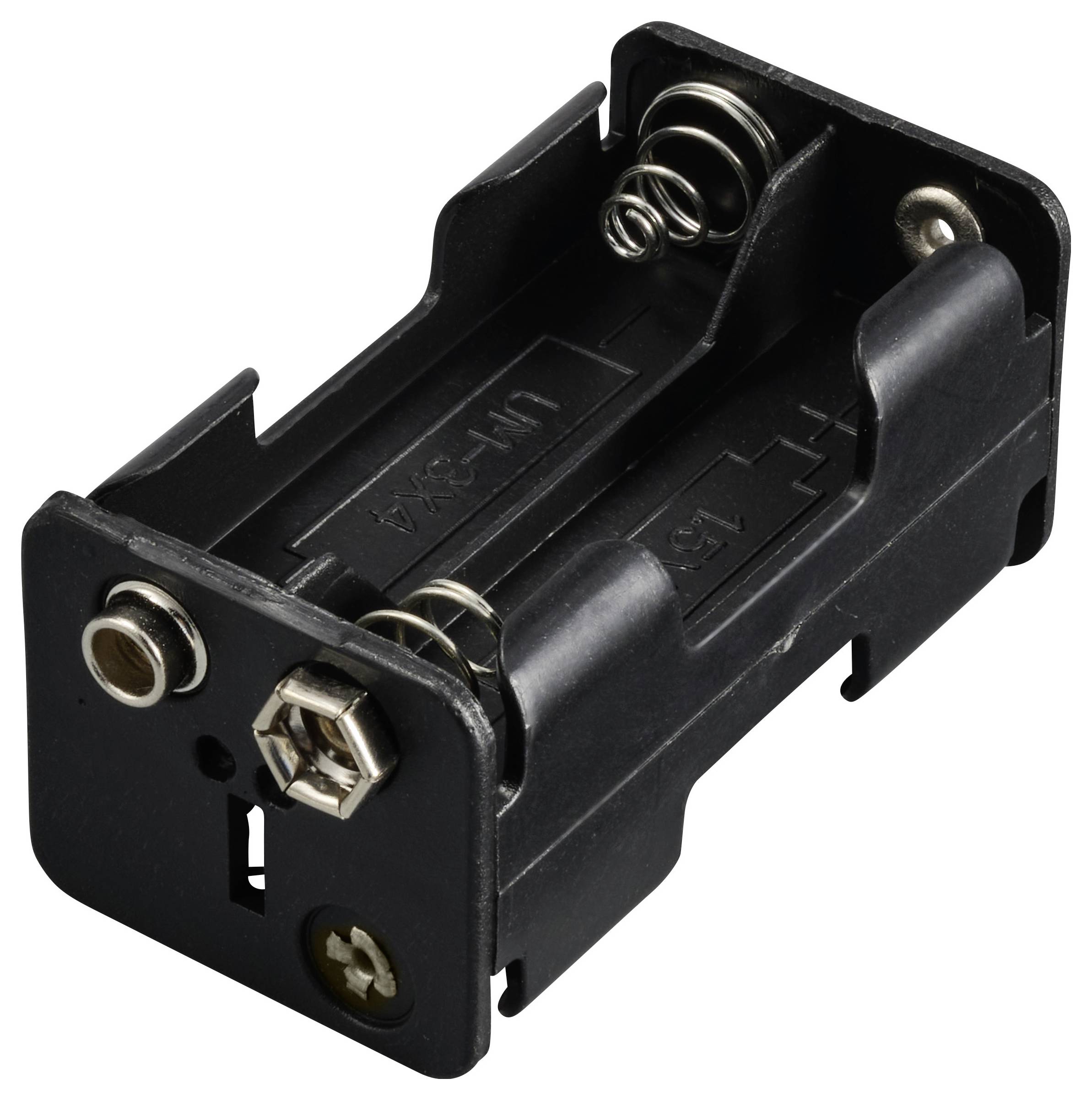 TRU COMPONENTS TC-13220540 Batteriehalter 4x Mignon (AA) Druckknopfanschluss (L x B x H) 61 x 32 x 29mm