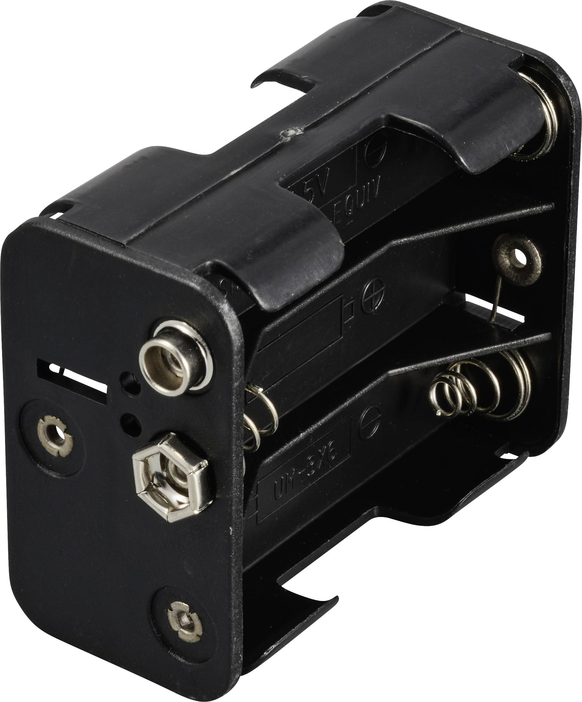 TRU COMPONENTS TC-13220544 Batteriehalter 6x Mignon (AA) Druckknopfanschluss (L x B x H) 61 x 48 x 19mm