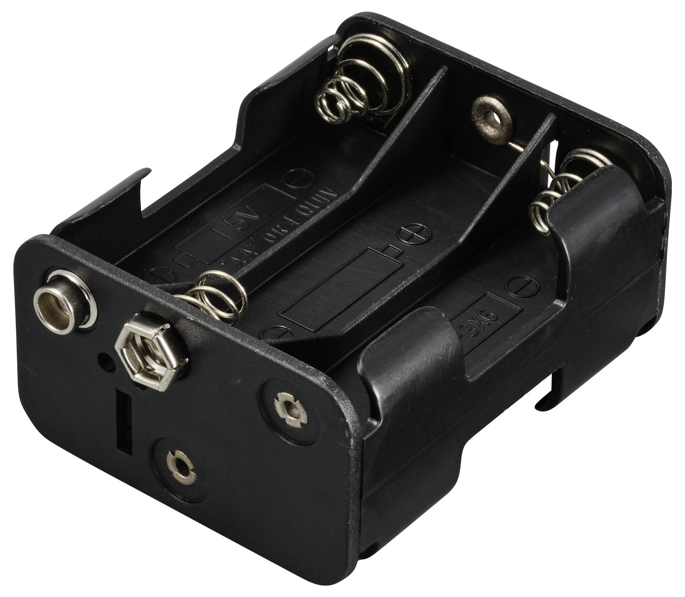 TRU COMPONENTS TC-13220544 Batteriehalter 6x Mignon (AA) Druckknopfanschluss (L x B x H) 61 x 48 x 19mm