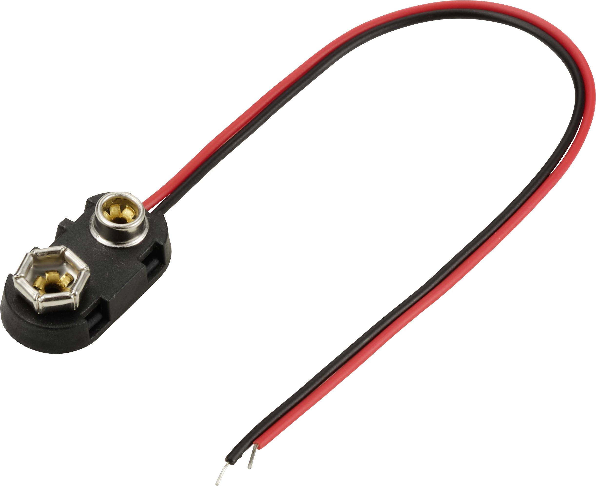 TRU COMPONENTS TC-13220564 Batterieclip 1x 9V Block Druckknopfanschluss (L x B) 24mm x 13mm