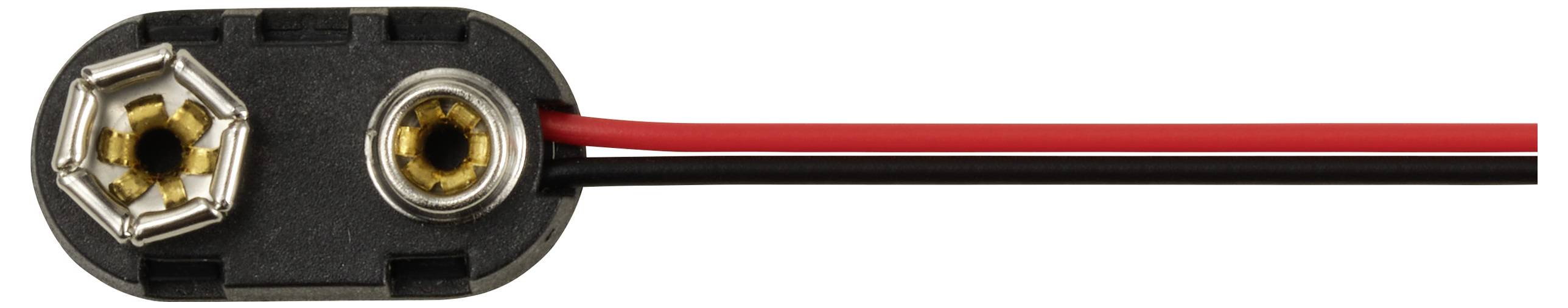 TRU COMPONENTS TC-13220564 Batterieclip 1x 9V Block Druckknopfanschluss (L x B) 24mm x 13mm