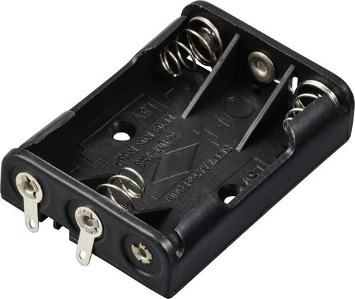 TRU COMPONENTS TC-13220576 Battery tray 3x AAA Solder lug 52x37x13 mm