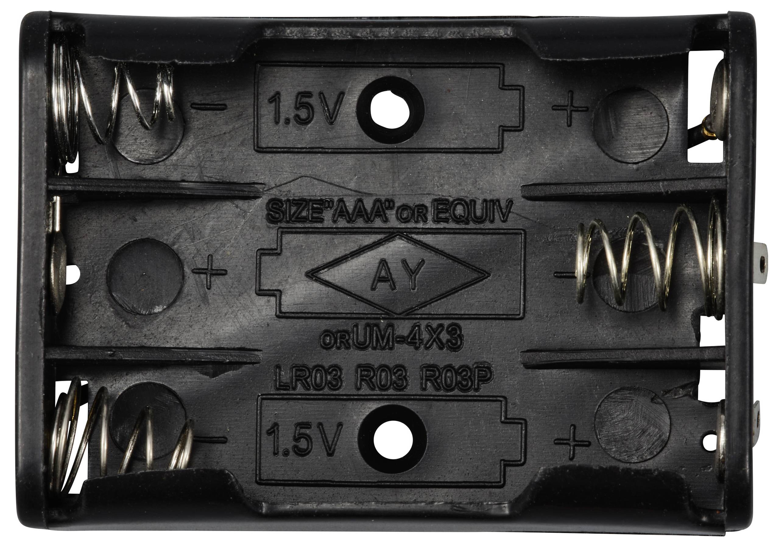 TRU COMPONENTS TC-13220576 Batteriehalter 3x Micro (AAA) Lötanschluss (L x B x H) 52 x 37 x 13mm