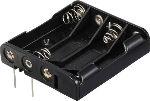 TRU COMPONENTS TC-13220588 Battery tray 4x AAA Pin contact 52x49x13mm