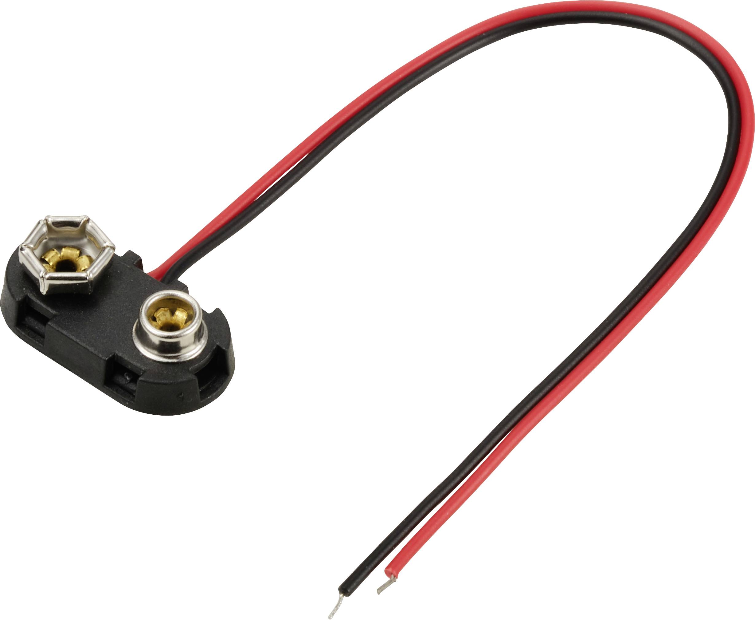 TRU COMPONENTS TC-13220608 Batterieclip 1x 9V Block Druckknopfanschluss (L x B) 24mm x 13mm