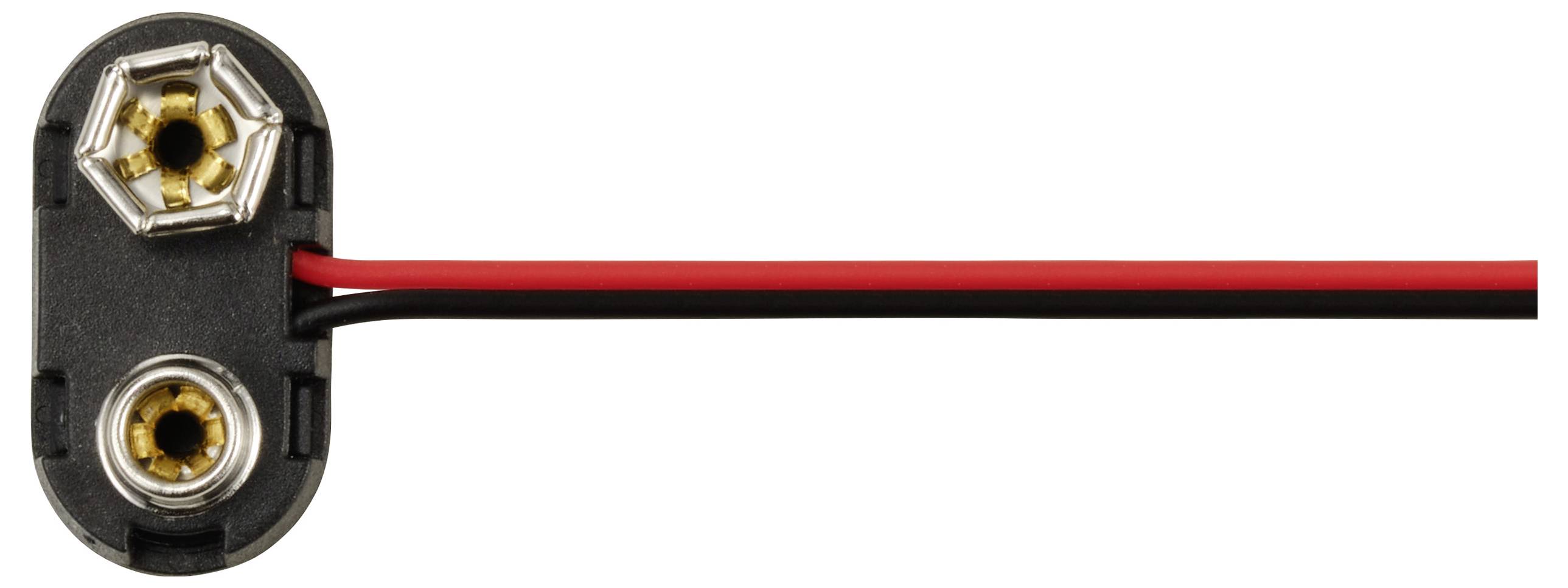 TRU COMPONENTS TC-13220608 Batterieclip 1x 9V Block Druckknopfanschluss (L x B) 24mm x 13mm