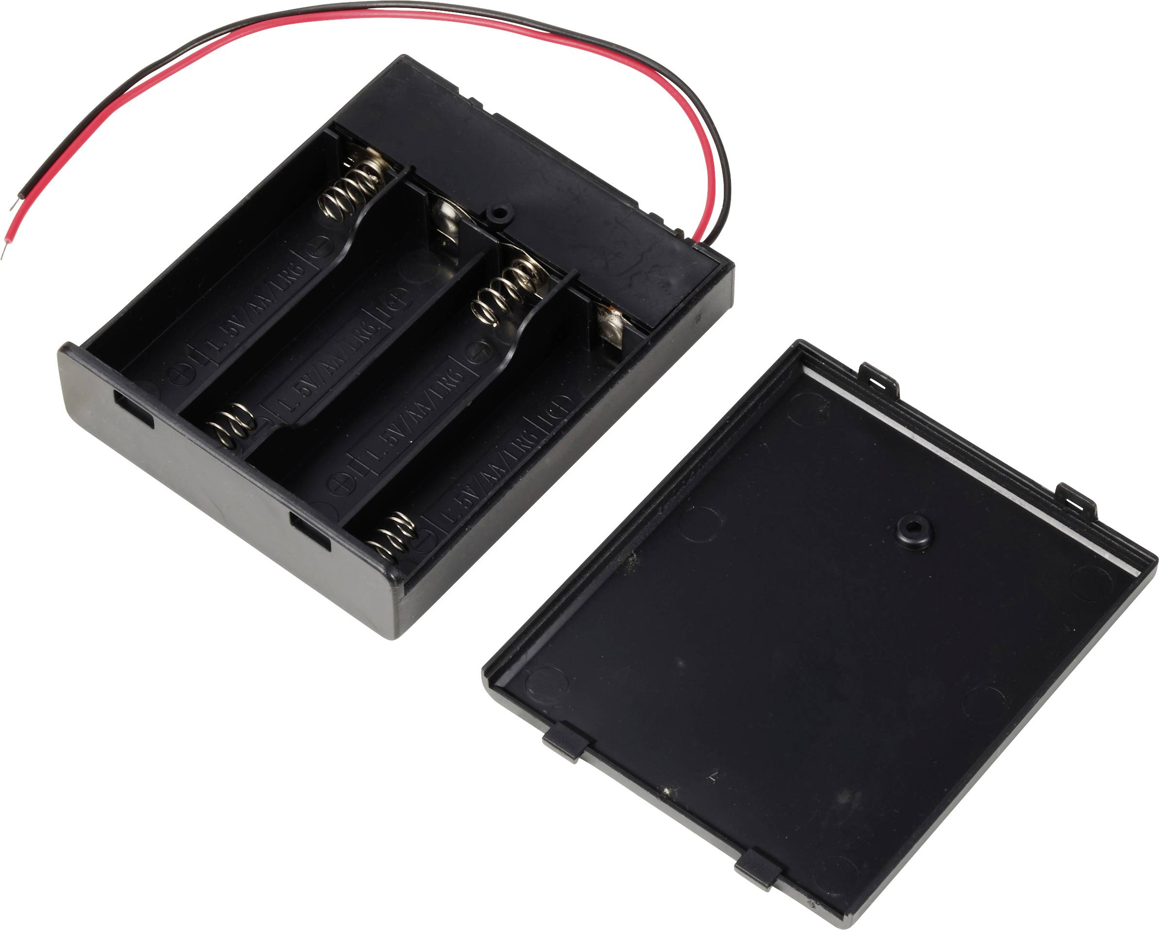 TRU COMPONENTS TC-13220640 Batteriehalter 4x Mignon (AA) Kabel (L x B x H) 70 x 64.8 x 19mm