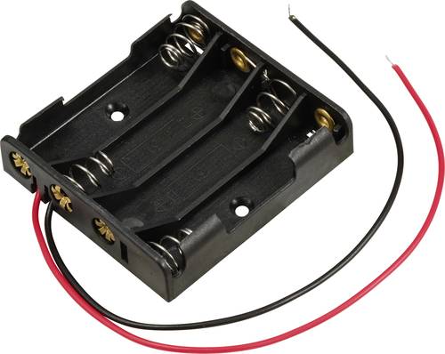 TRU COMPONENTS TC-13220676 Batteriehalter 4x Micro (AAA) Kabel (L x B x H) 51 x 47 x 12 mm