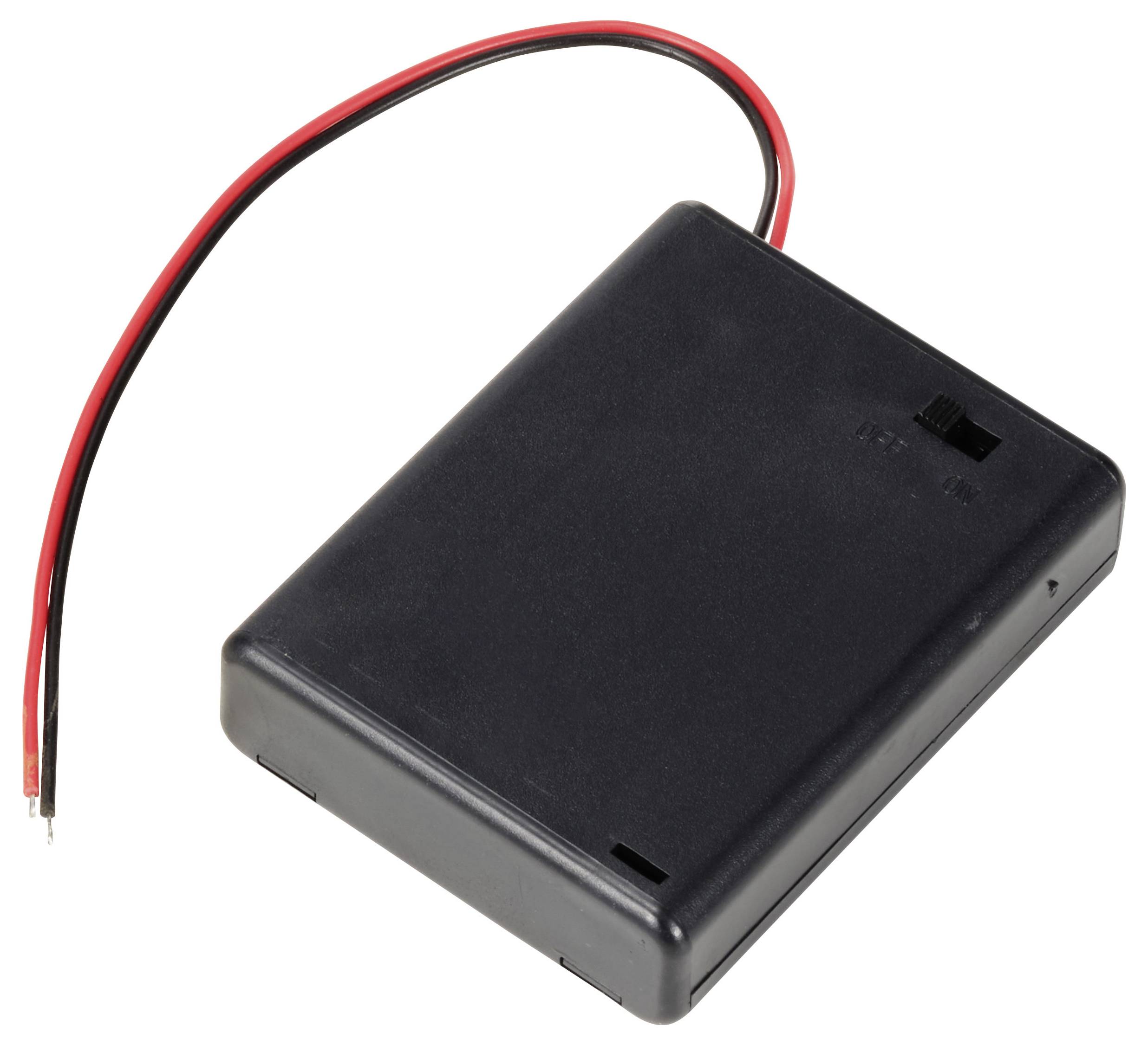 TRU COMPONENTS TC-13220684 Batteriehalter 4x Micro (AAA) Kabel (L x B x H) 63 x 49 x 17mm