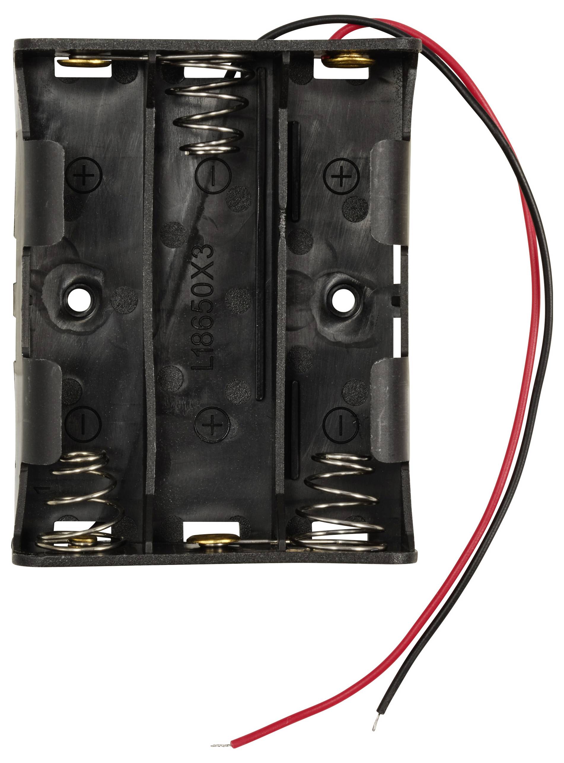 TRU COMPONENTS TC-13220708 Batteriehalter 3x 18650 Kabel (L x B x H) 76 x 59 x 21mm