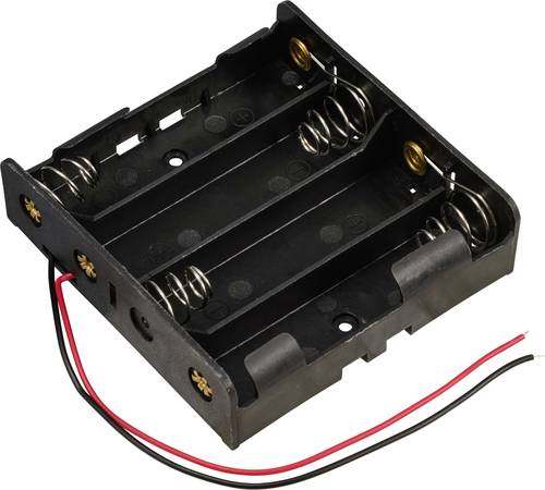 TRU COMPONENTS TC-13220716 Batteriehalter 4x 18650 Kabel (L x B x H) 76 x 79 x 21 mm