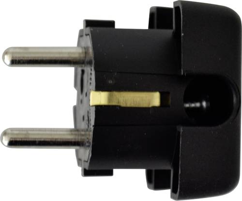N & L 17839 Schutzkontakt-Flachstecker Kunststoff 230 V Schwarz