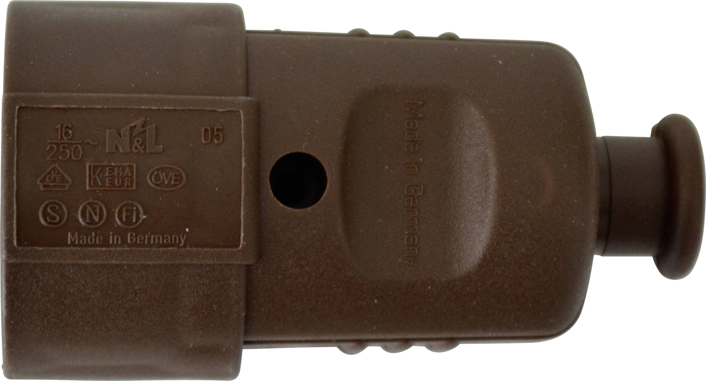 N & L 17262 Schutzkontaktkupplung Kunststoff 230 V Braun