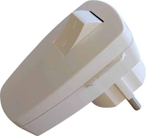N & L 10231 Schutzkontakt-Winkelstecker Kunststoff mit Schalter 230 V Weiß