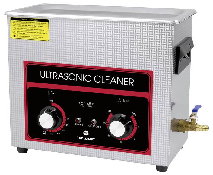 TOOLCRAFT USC-650 Ultraschallreiniger Schmuck, Werkstatt, Bürobedarf 180W 6.5l mit Heizung, mit Reinigungskorb