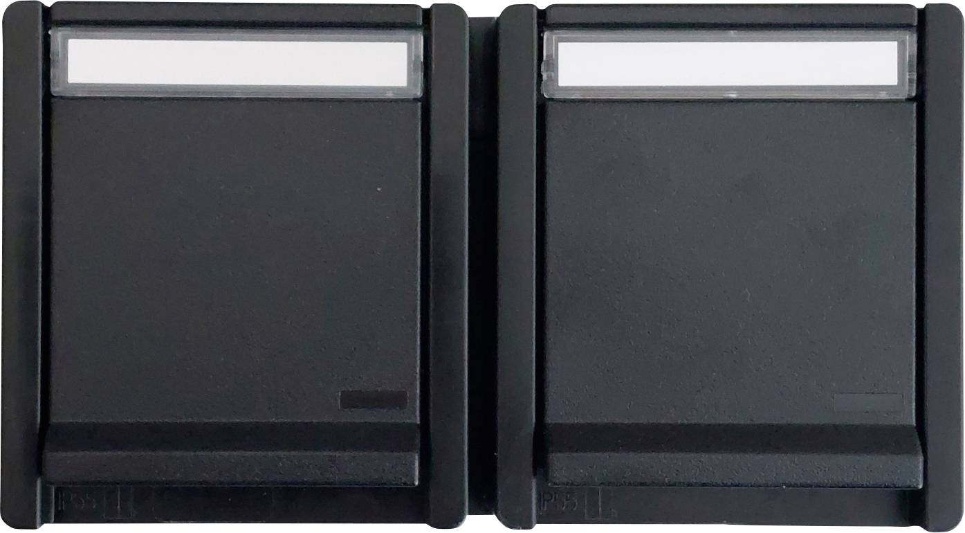 N & L 27652 Doppelsteckdose Komplett Aufputz Schwarz 1 St.