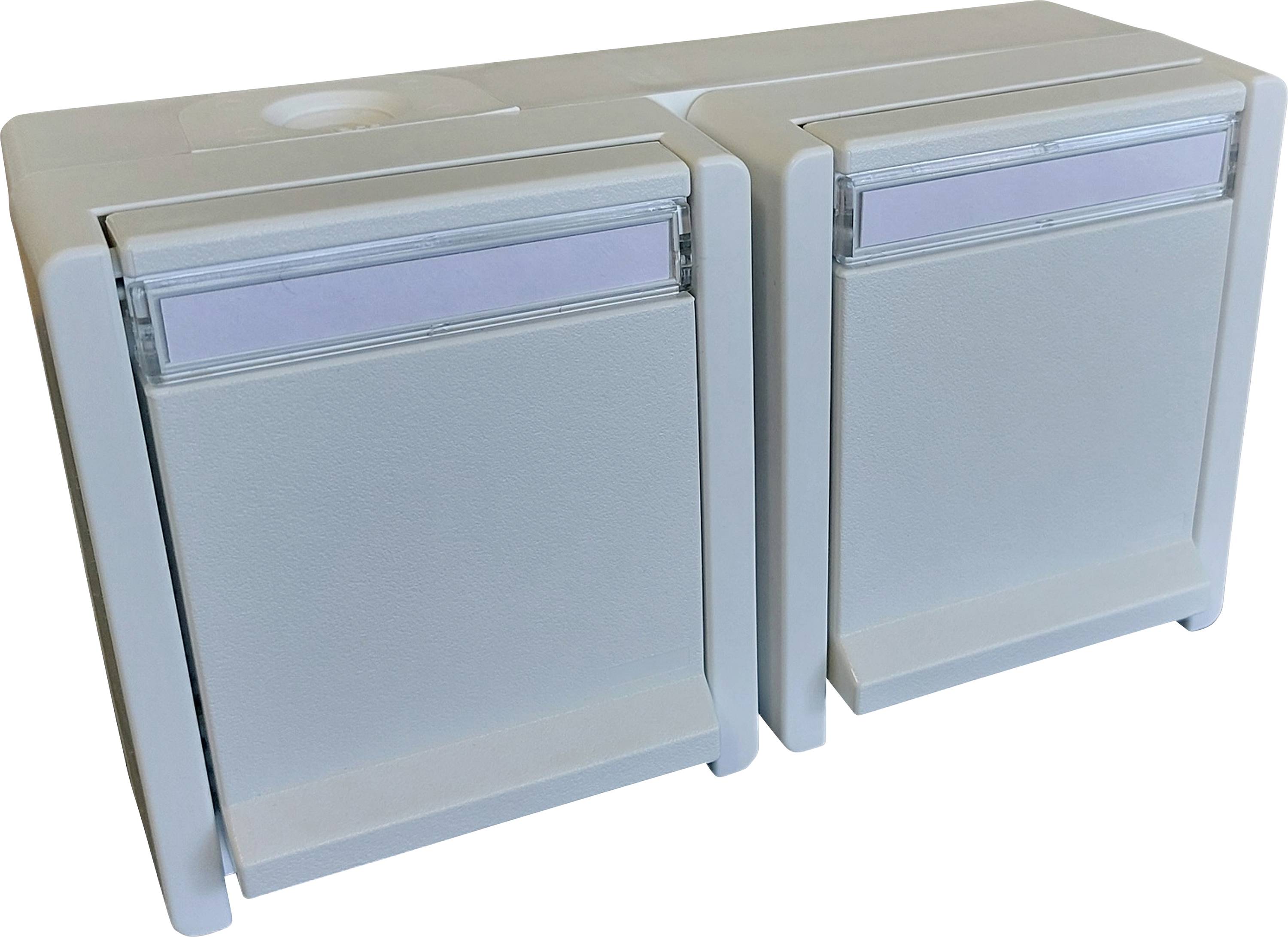 N & L 27752 Doppelsteckdose Komplett Aufputz Weiß 1 St.