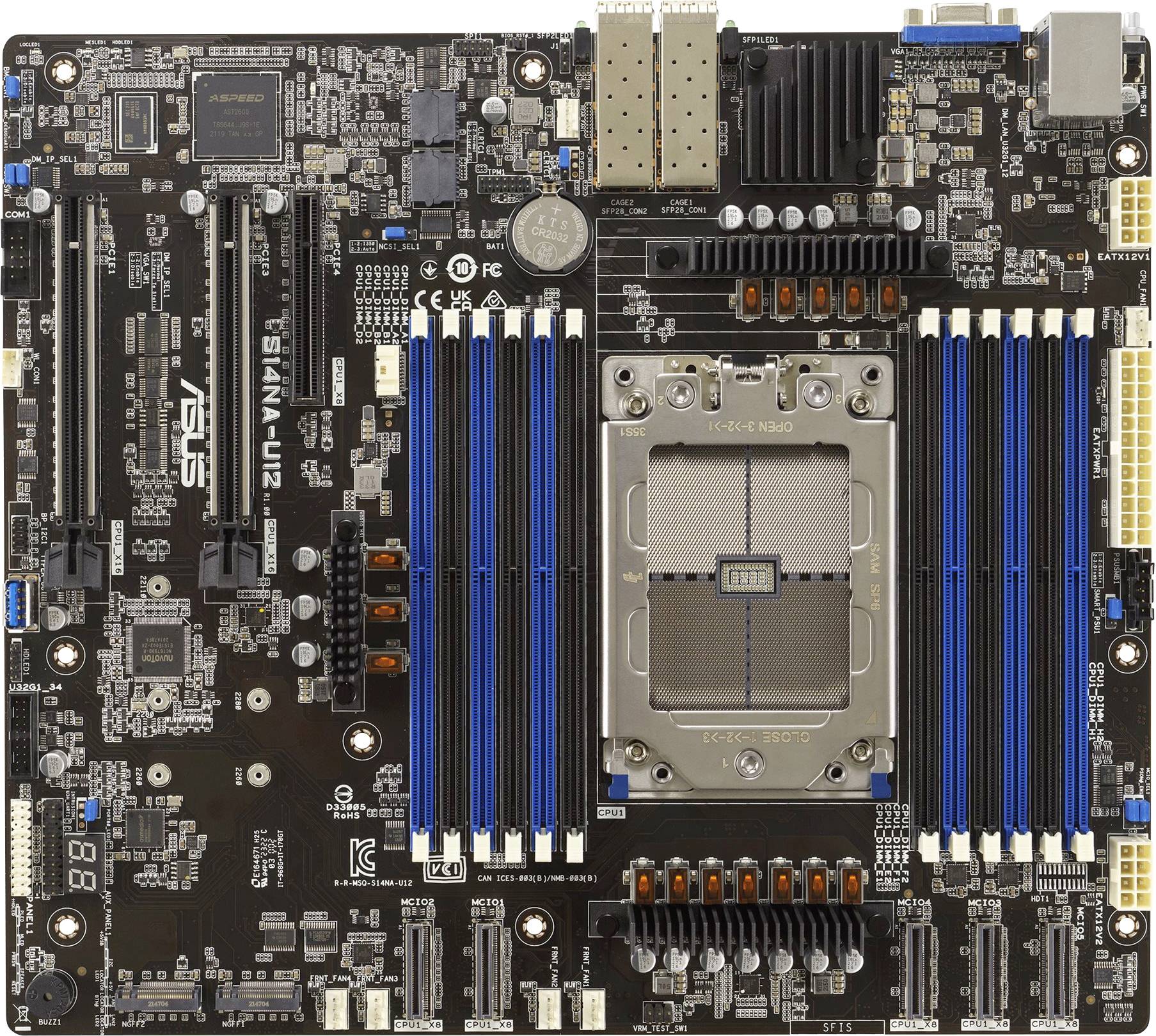 Asus S14NA-U12 Mainboard Sockel (PC) AMD® SP6 Formfaktor (Details) SSI CEB