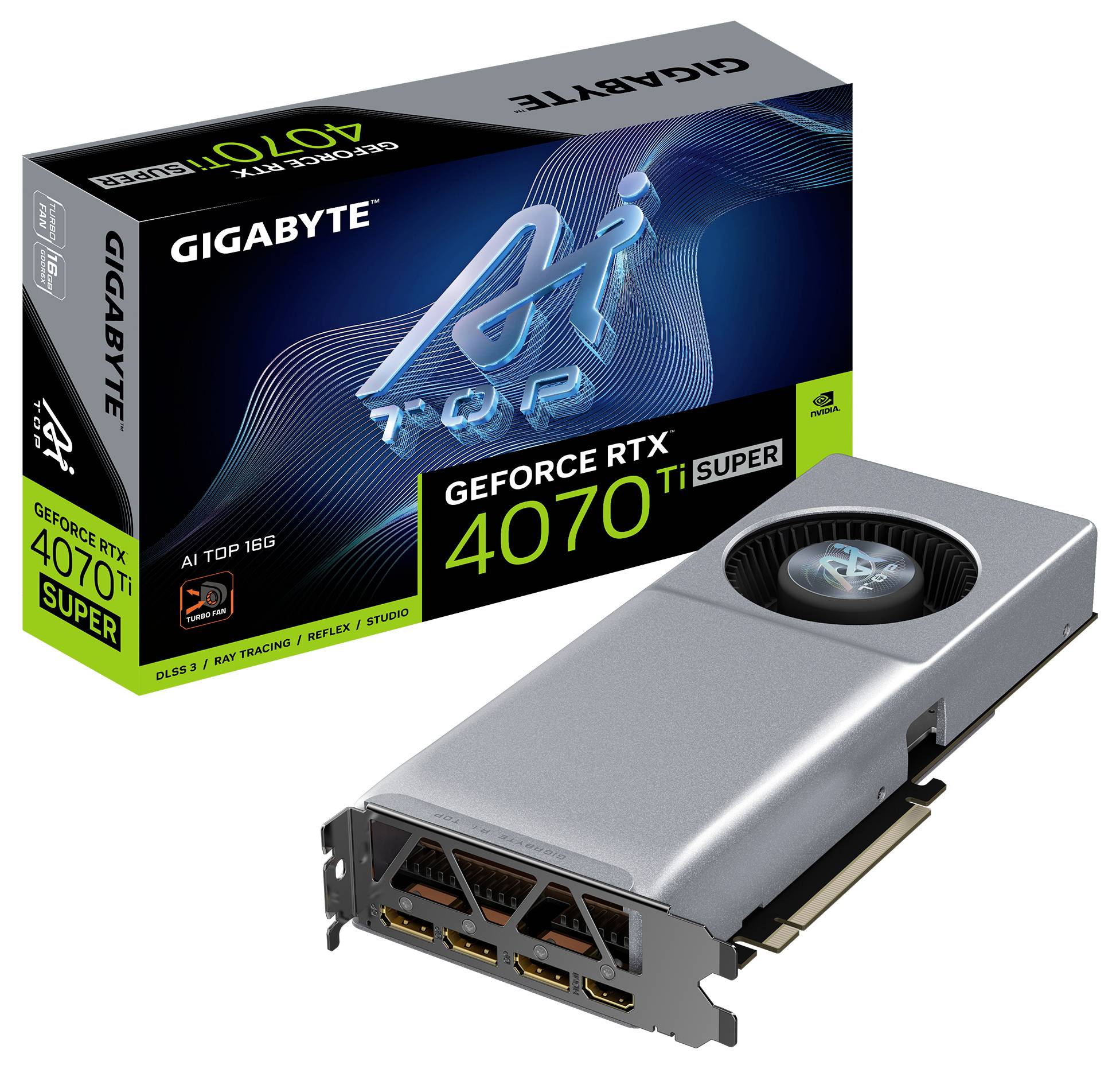 Gigabyte Grafikkarte Nvidia GeForce RTX 4070 Ti Super GeForce RTX 4070 Ti SUPER 16GB GDDR6X-RAM HDMI®, DisplayPort