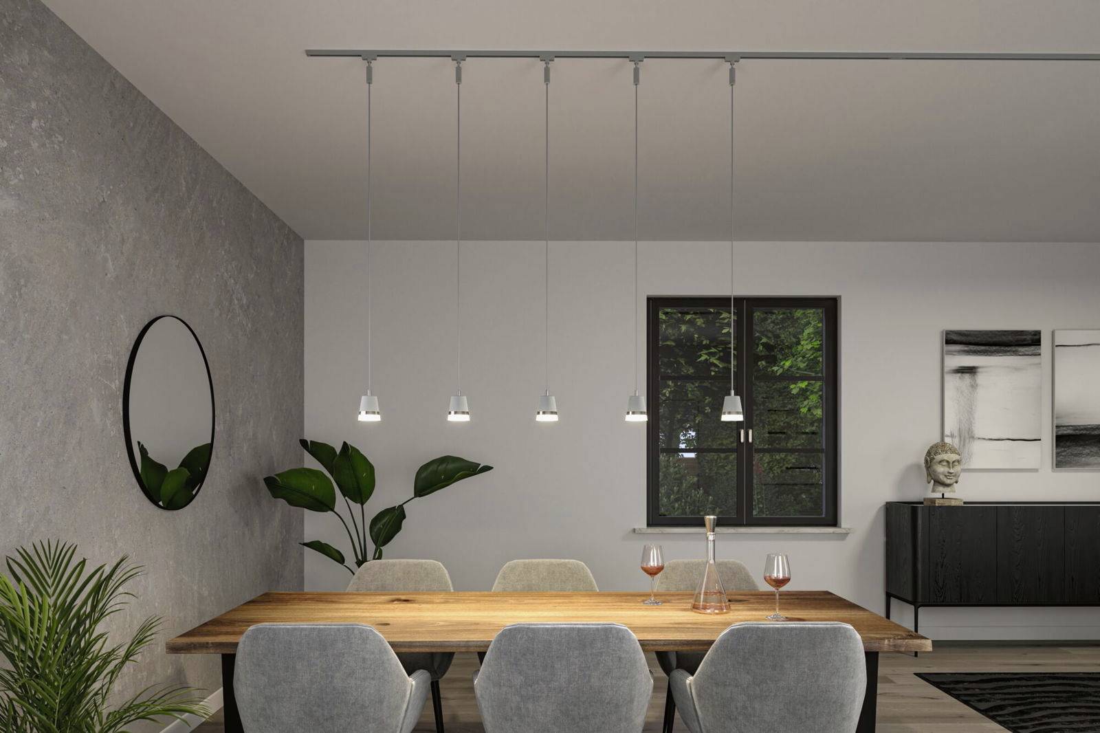 Paulmann Cone Hochvolt-Schienensystem-Leuchte, Pendelleuchte URail GU10 Chrom (matt)