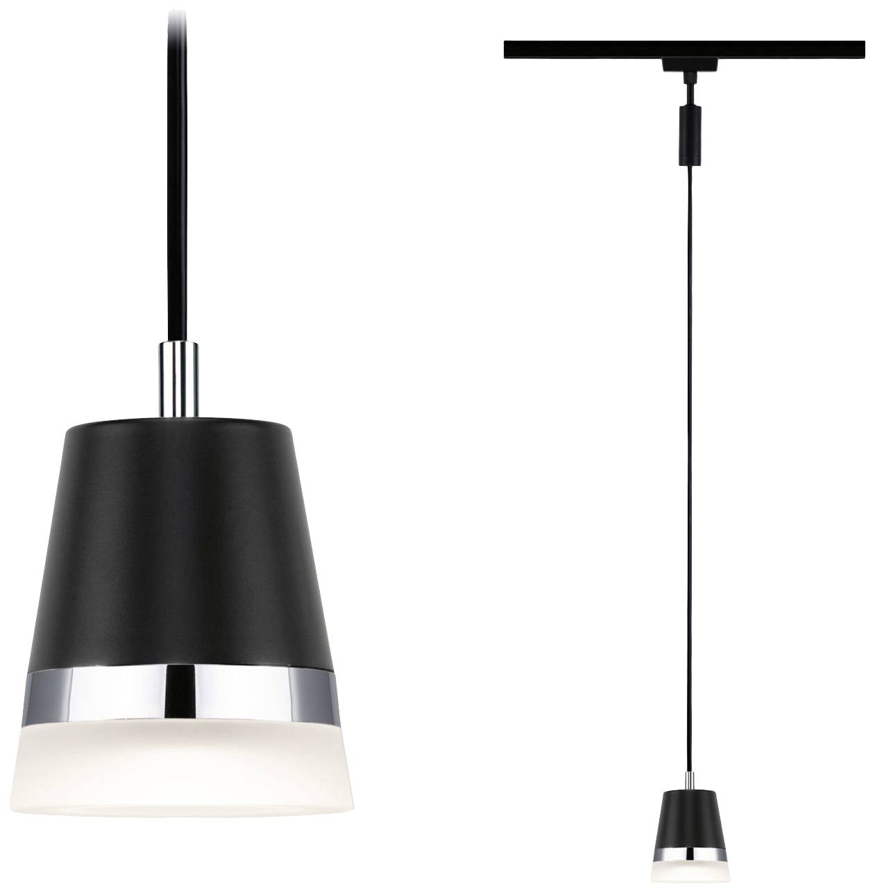 Paulmann Cone Hochvolt-Schienensystem-Leuchte, Pendelleuchte URail GU10 Schwarz (matt)