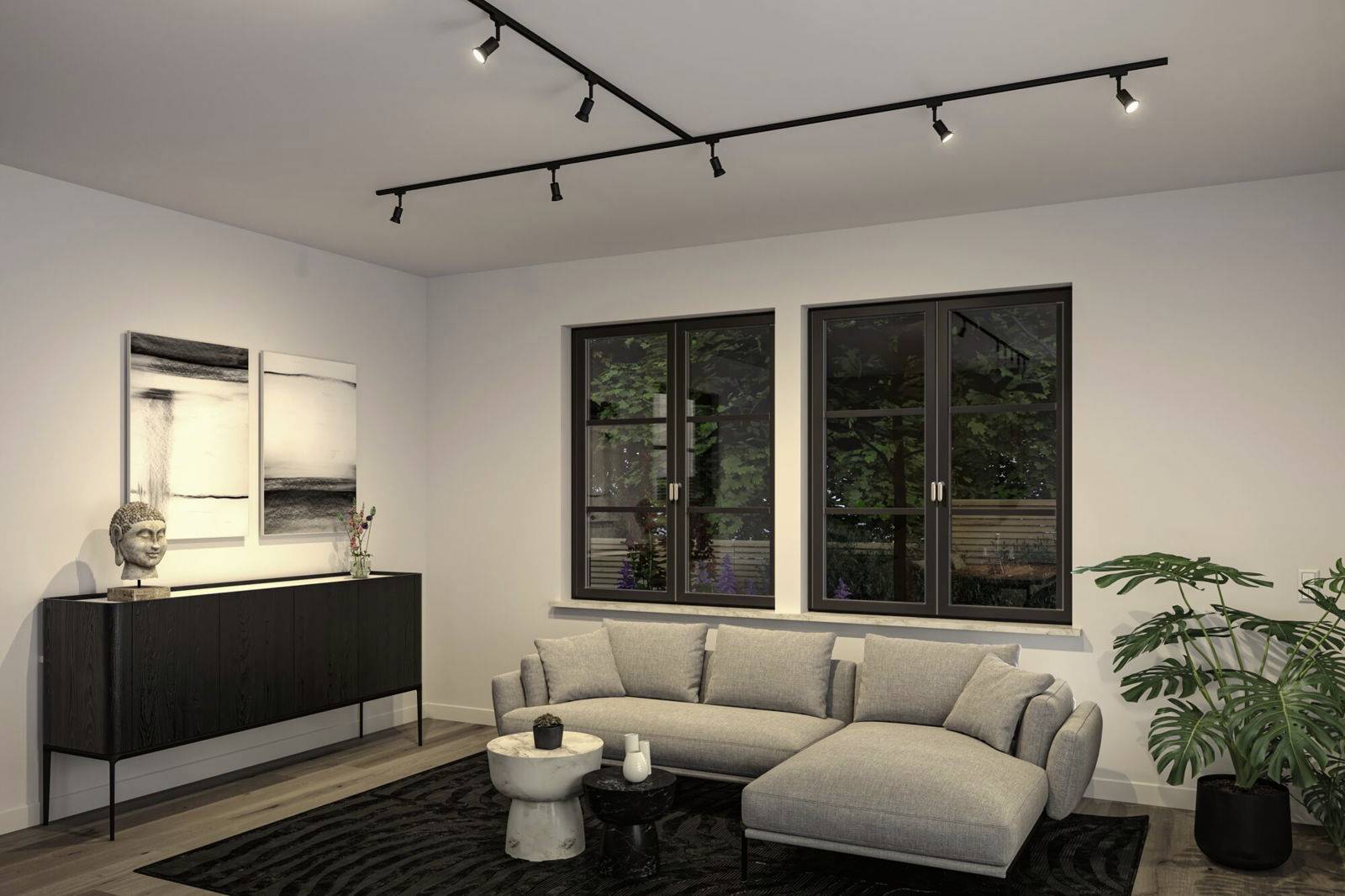 Paulmann Salt Hochvolt-Schienensystem-Leuchte URail GU10 Schwarz (matt)