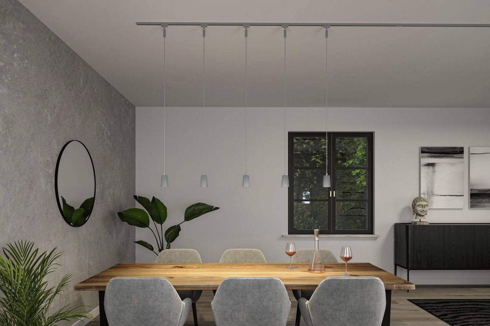 Paulmann Hochvolt-Schienensystem-Leuchte, Pendelleuchte URail GU10 Chrom (matt)