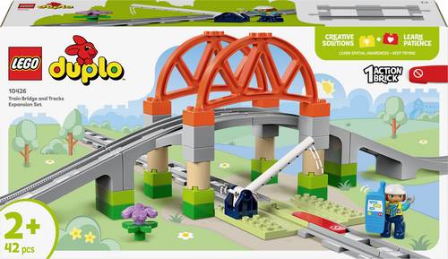 LEGO DUPLO Town 10426 Eisenbahnbrücke und Schienen – Erweiterungsset Bausatz, Mehrfarbig