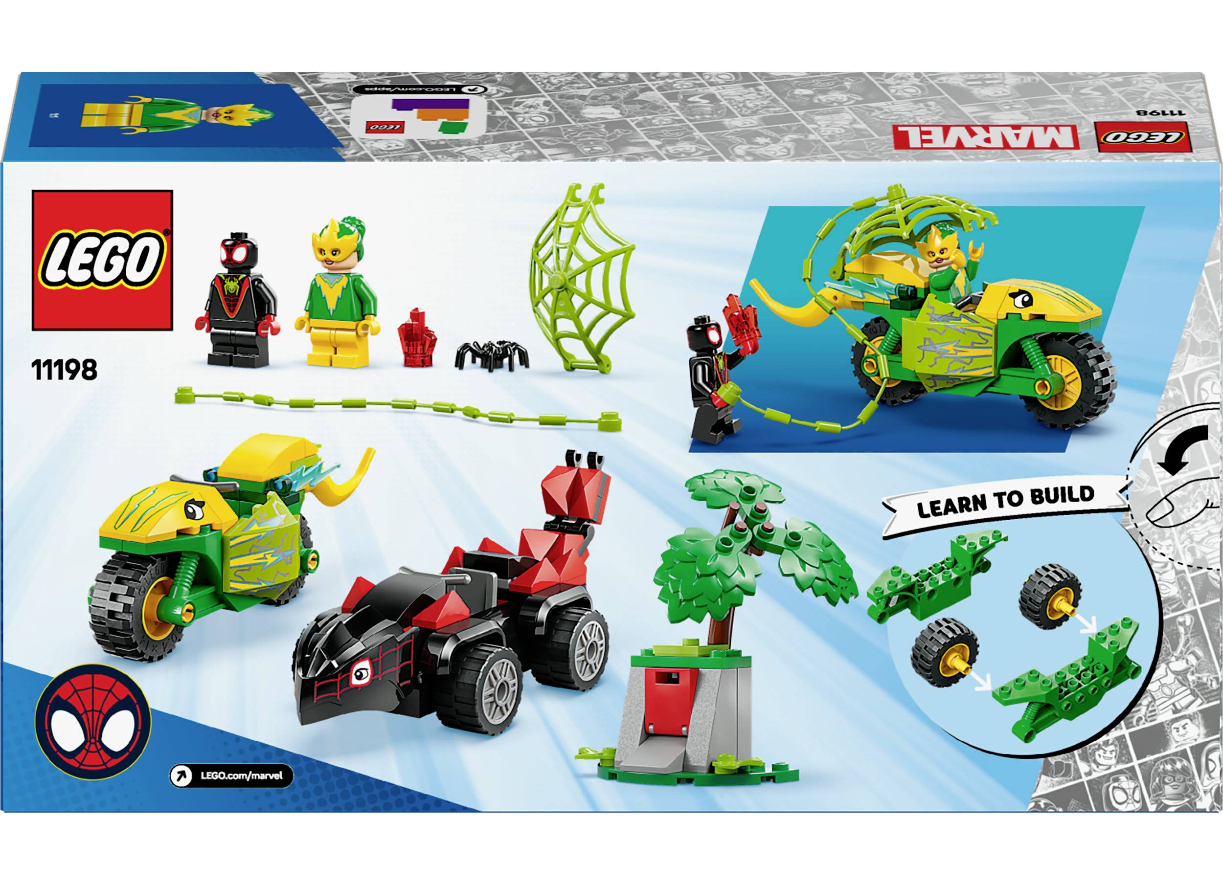 11198 LEGO® MARVEL SUPER HEROES Actionspaß mit Spin und Electro in ihren Dino-Flitzern