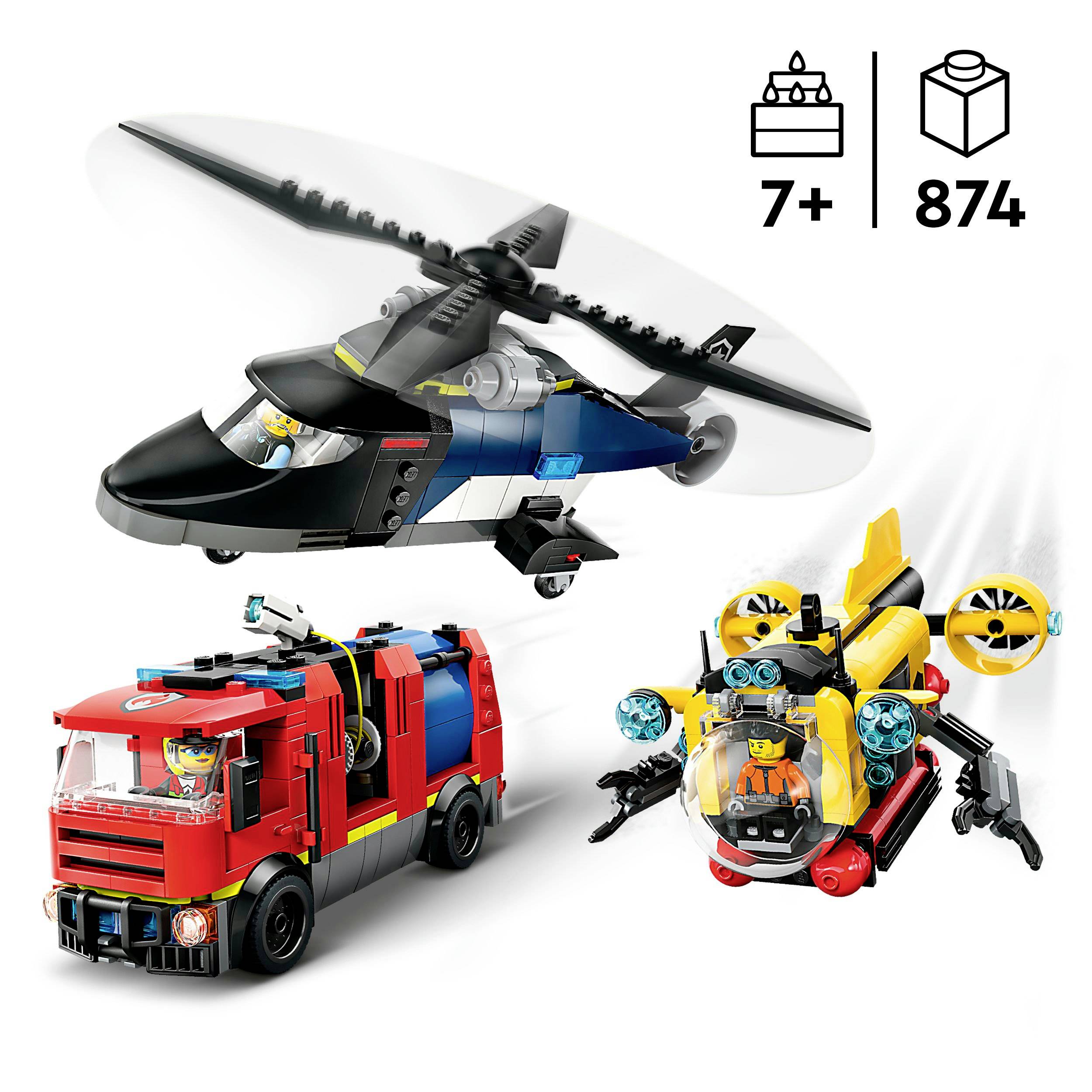 60462 LEGO® CITY Kombinationsset mit Hubschrauber, Löschauto und U-Boot