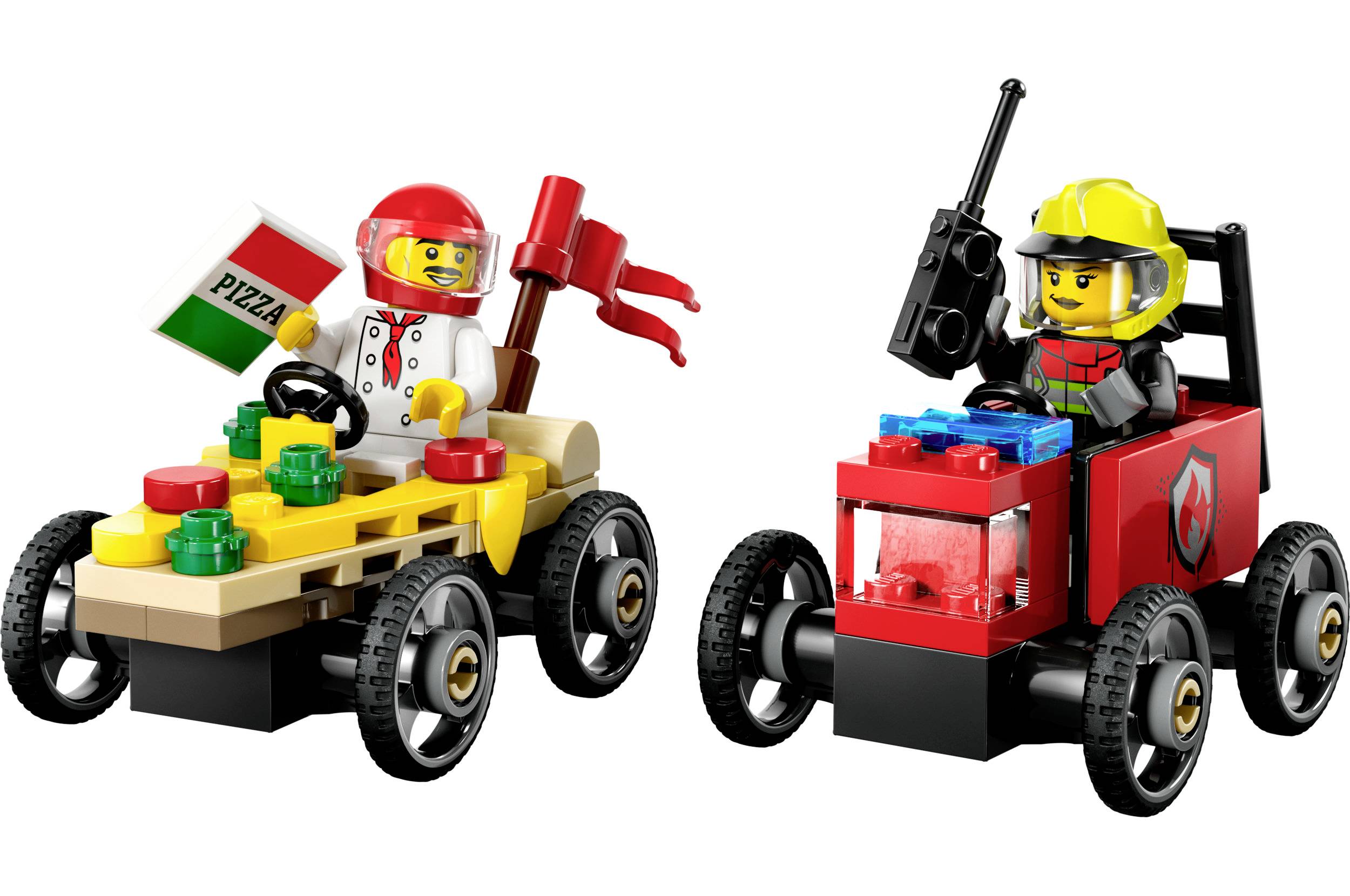 60458 LEGO® CITY Pizzalieferwagen vs. Löschauto