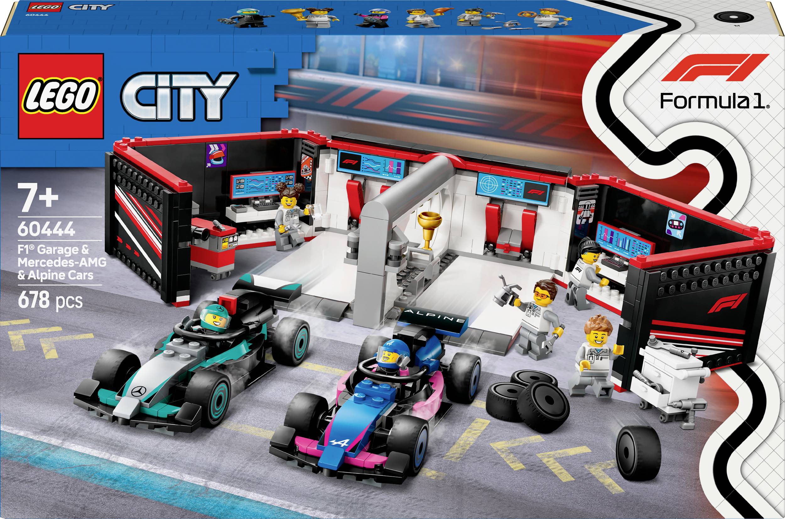 60444 LEGO® CITY F1® Garage mit Mercedes-AMG & Alpine Rennautos