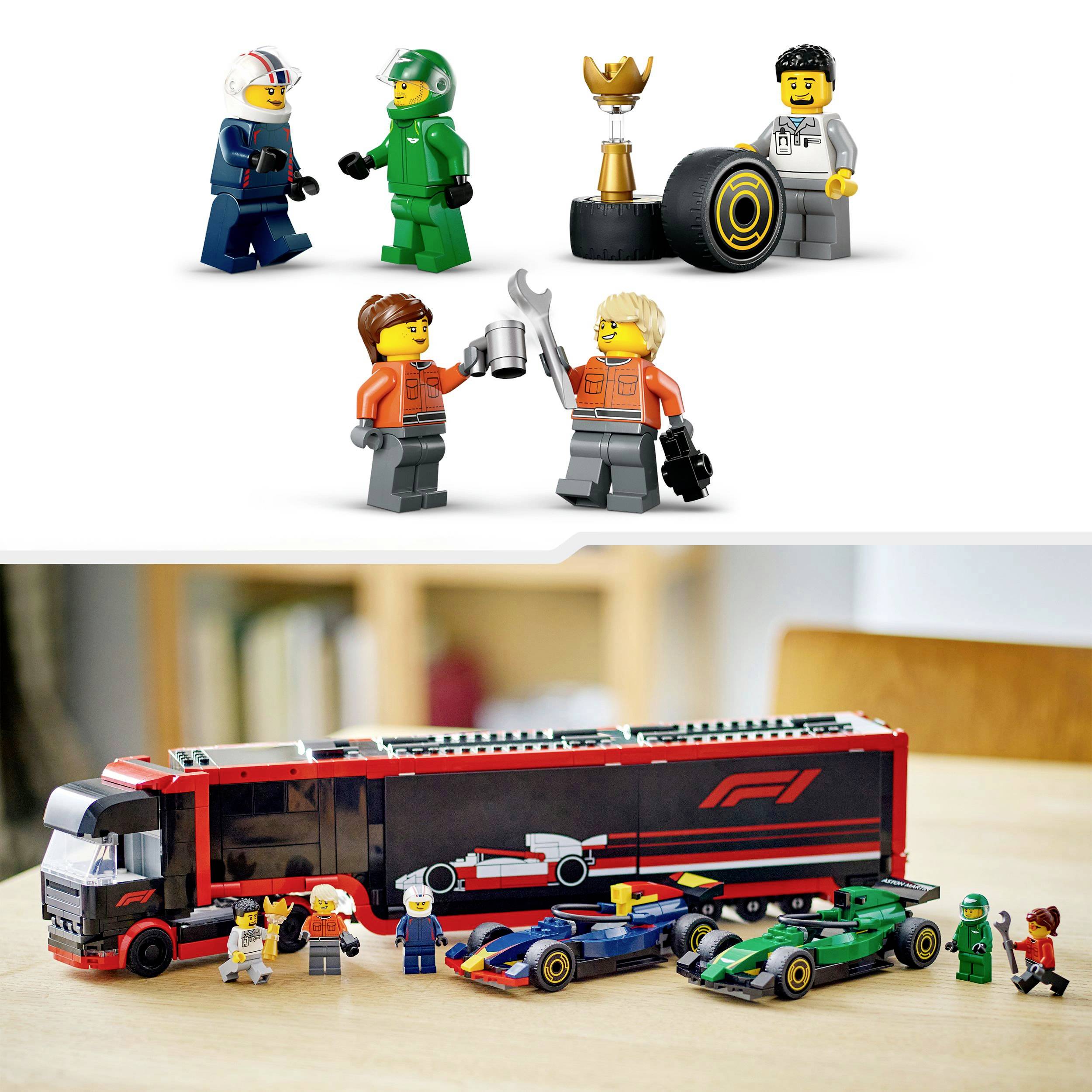 60445 LEGO® CITY F1® Transporter mit RB20 & AMR24 F1® Rennautos