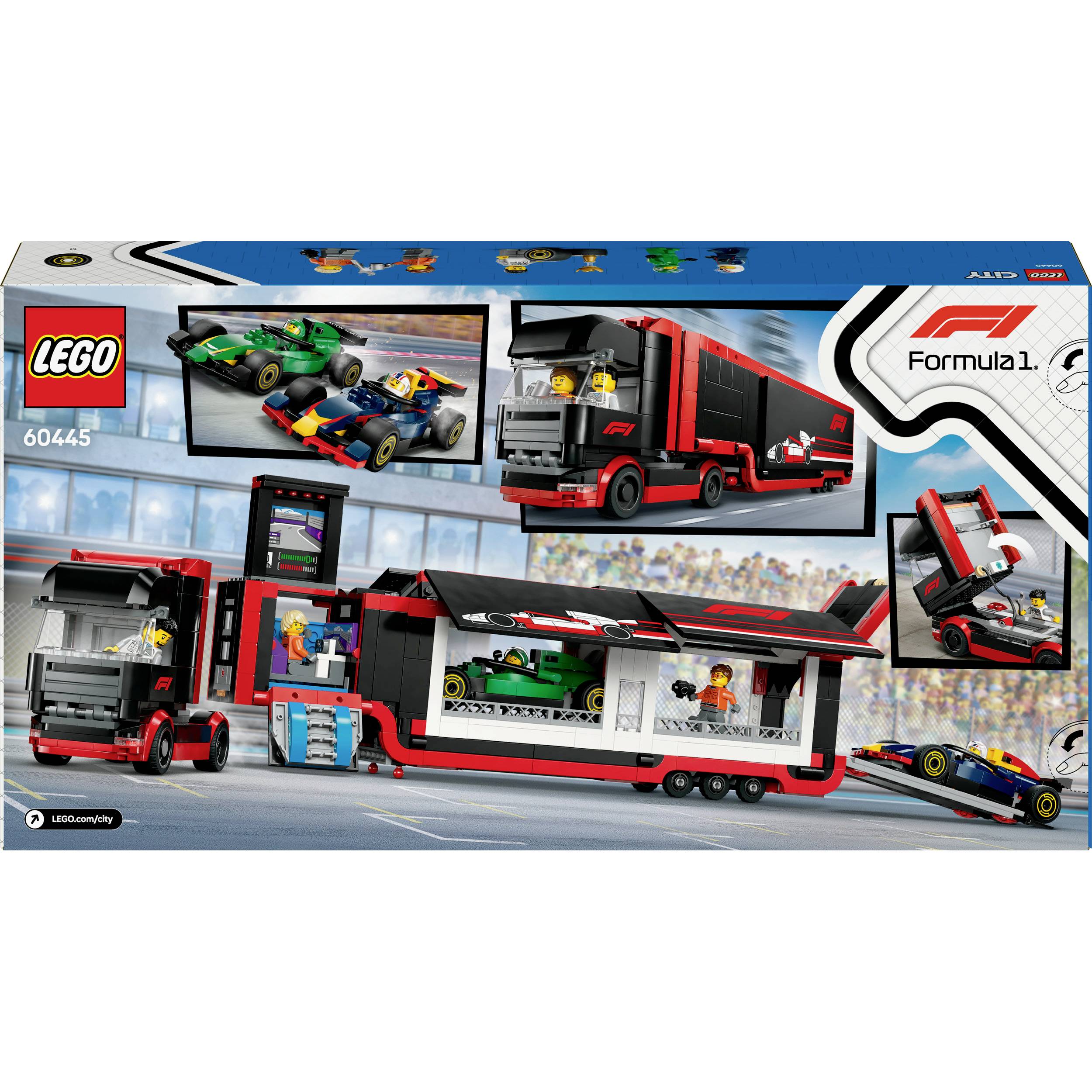 60445 LEGO® CITY F1® Transporter mit RB20 & AMR24 F1® Rennautos