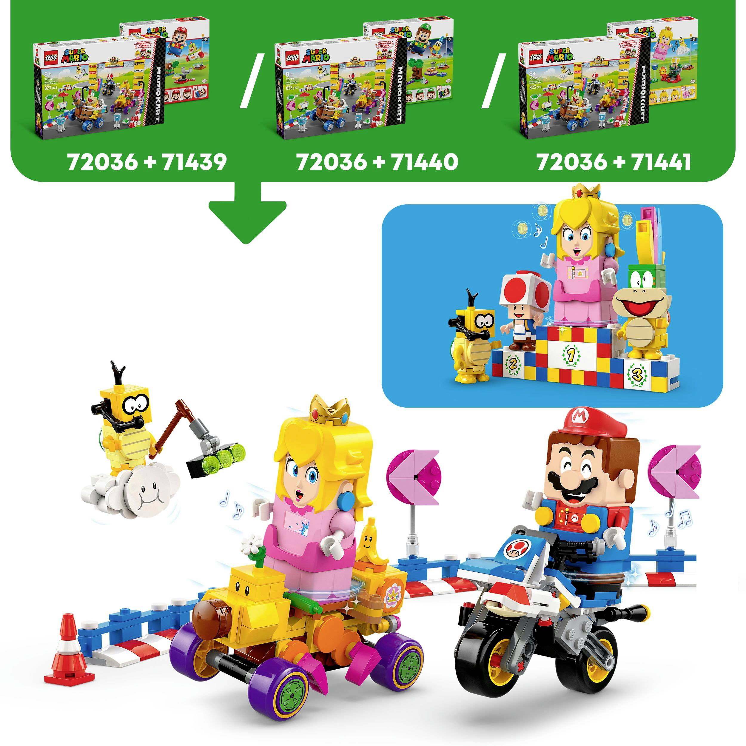 72036 LEGO® Super Mario™ Mario Kart™ – Baby Peach & Grand Prix–Set
