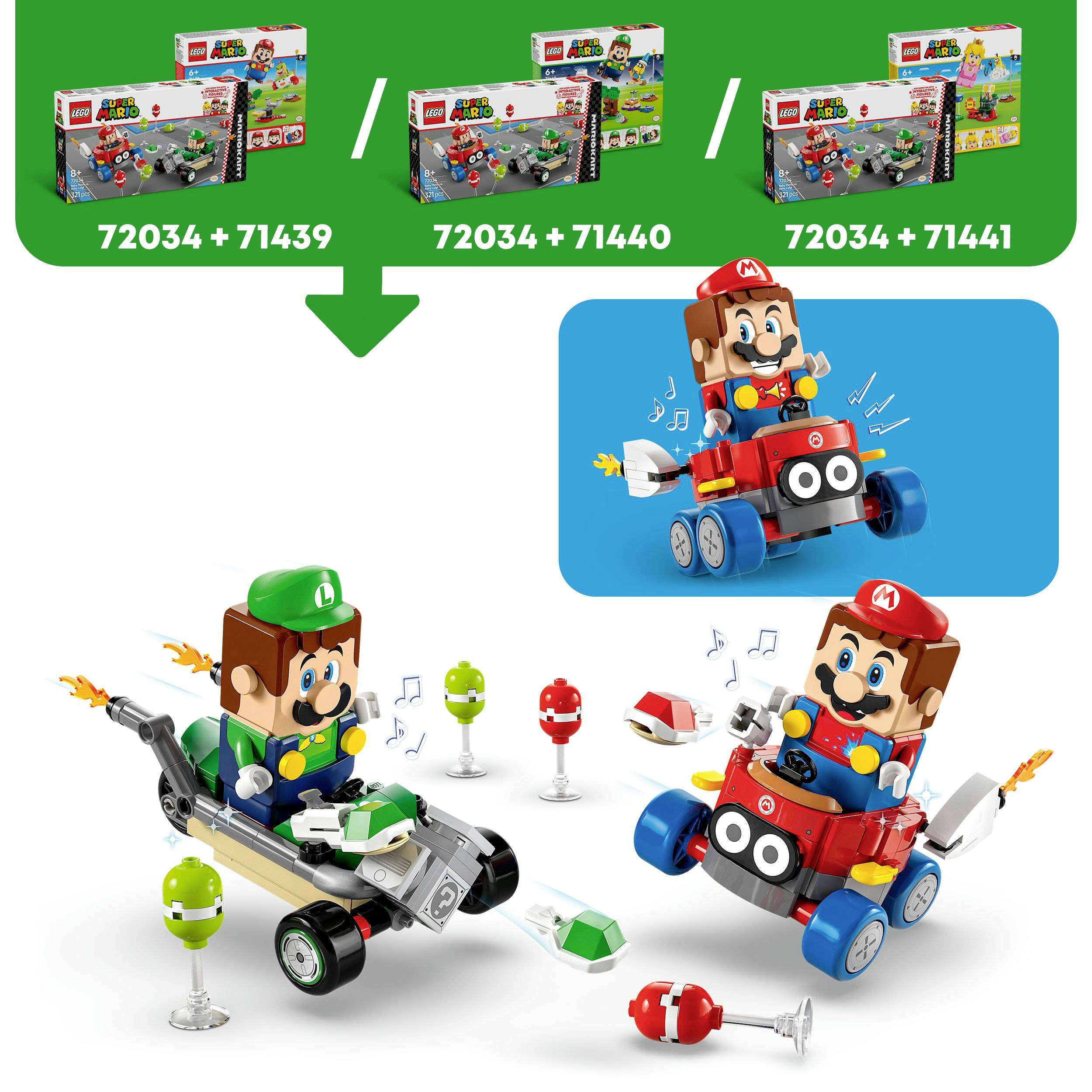 72034 LEGO® Super Mario™ Mario Kart™ – Baby Mario vs. Baby Luigi