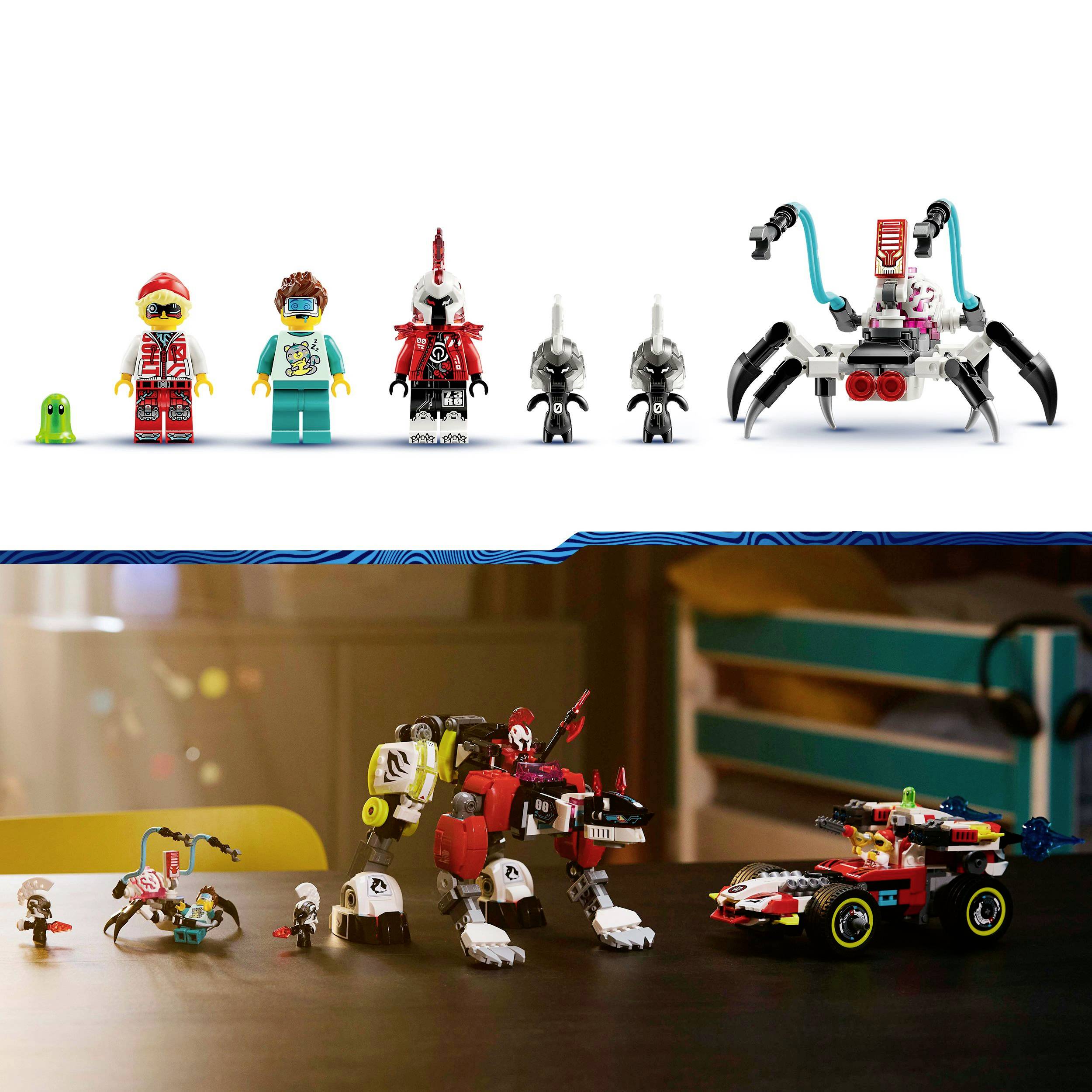 LEGO - 71497 DREAMZzz Coopers Tiger-Mech und Zero's Hot Rod Auto