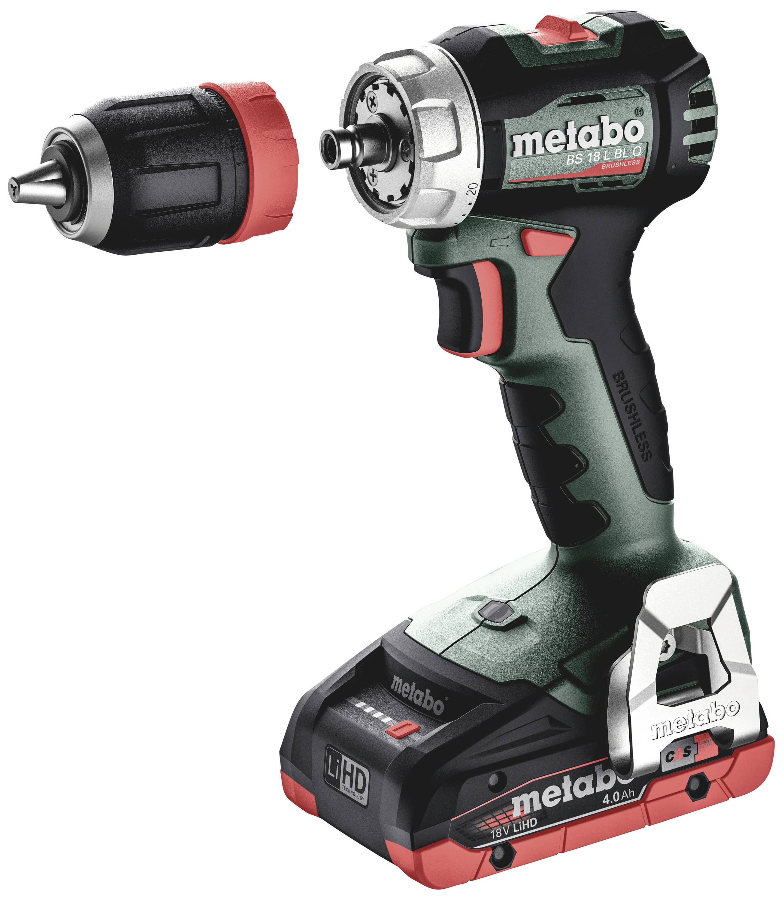 Metabo BS 18L BL Q 613156800 Akku-Bohrschrauber 18V 4Ah Li-Ion inkl. 2. Akku, bürstenlos, inkl. Koffer, inkl. Ladegerät, mit