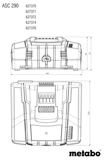 Metabo 627370000 ASC 290 Werkzeug-Akku Ladegerät