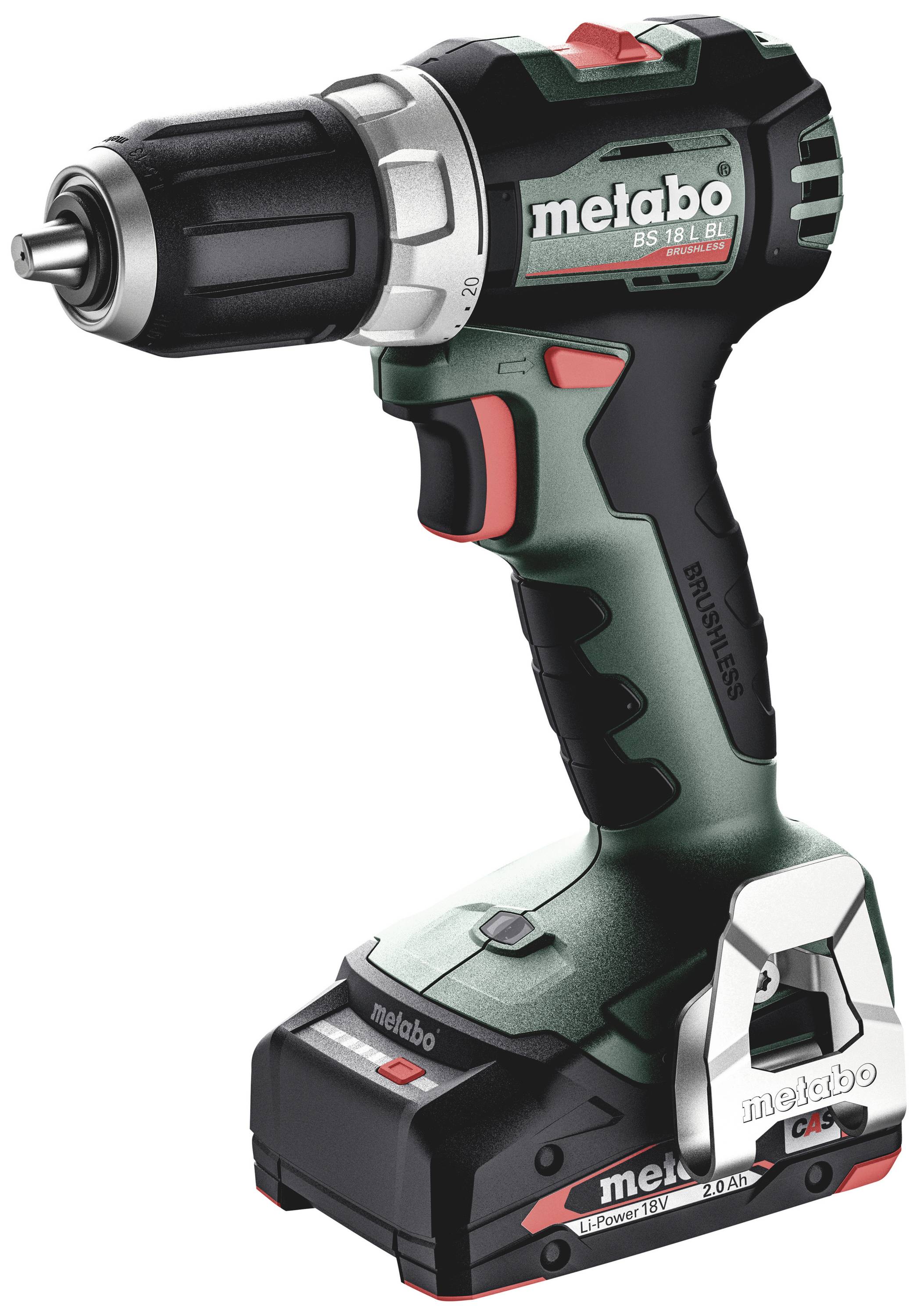 Metabo BS 18L BL 613155500 Akku-Bohrschrauber 18V 2Ah Li-Ion inkl. 2. Akku, bürstenlos, inkl. Koffer, inkl. Ladegerät