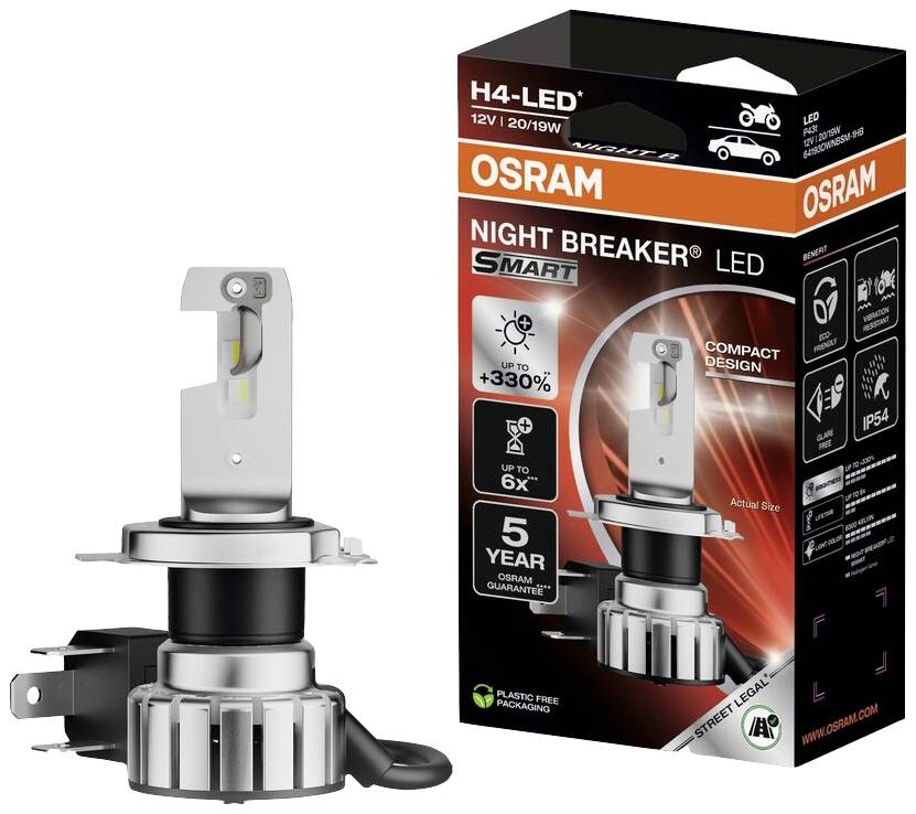 Osram Automotive 64193DWNBSM-1HB LED Leuchtmittel Night Breaker® LED H4 21 W 12 V