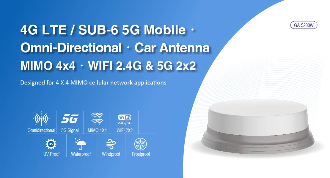 Renkforce RF-5GA-450 Rundantenne, Kfz-Festeinbau-Antenne WiFi, LTE, 5G