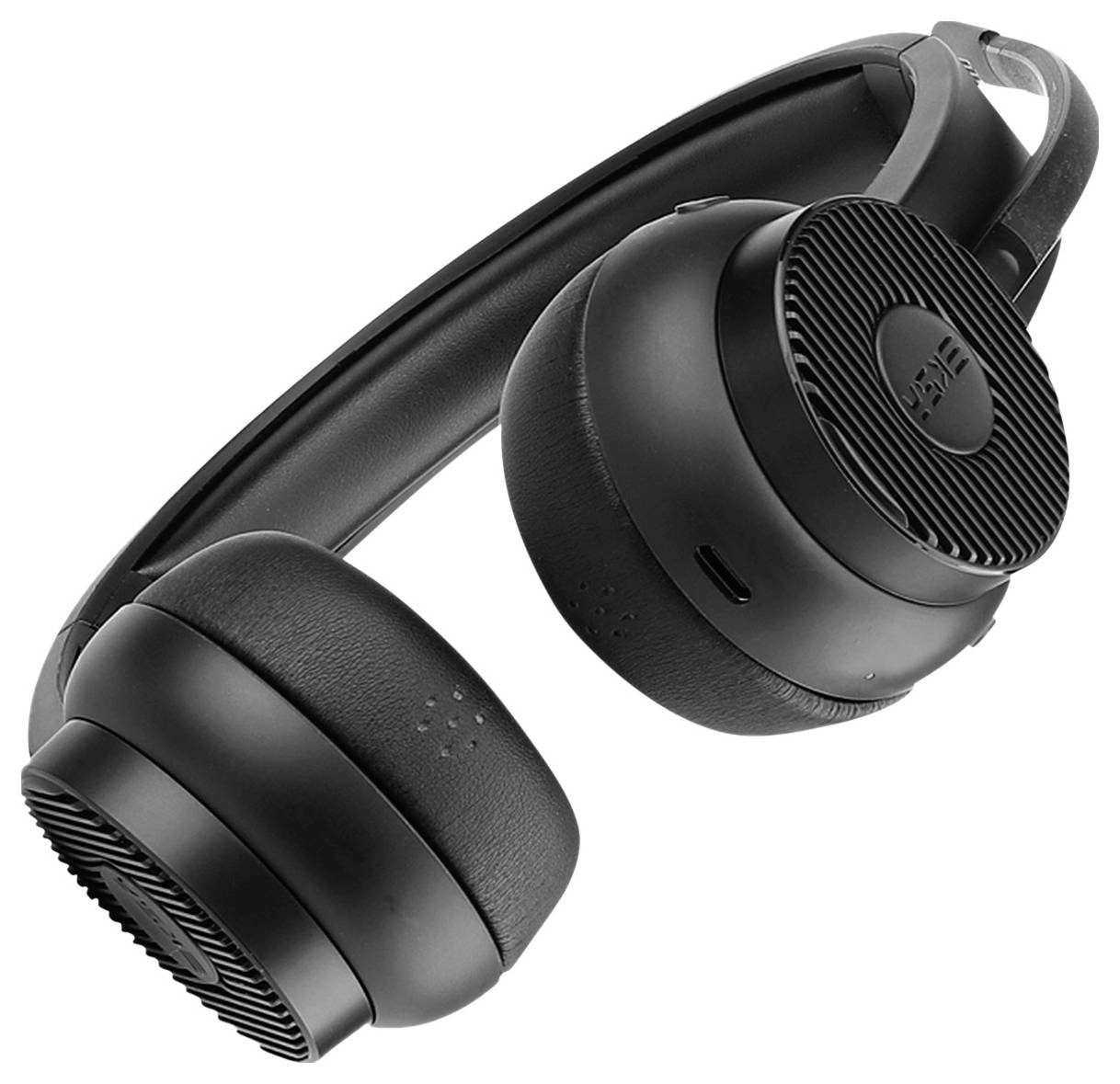 EKSA H16 On Ear Headset Bluetooth® Schwarz Noise Cancelling, Mikrofon-Rauschunterdrückung Headset, Lautstärkeregelung