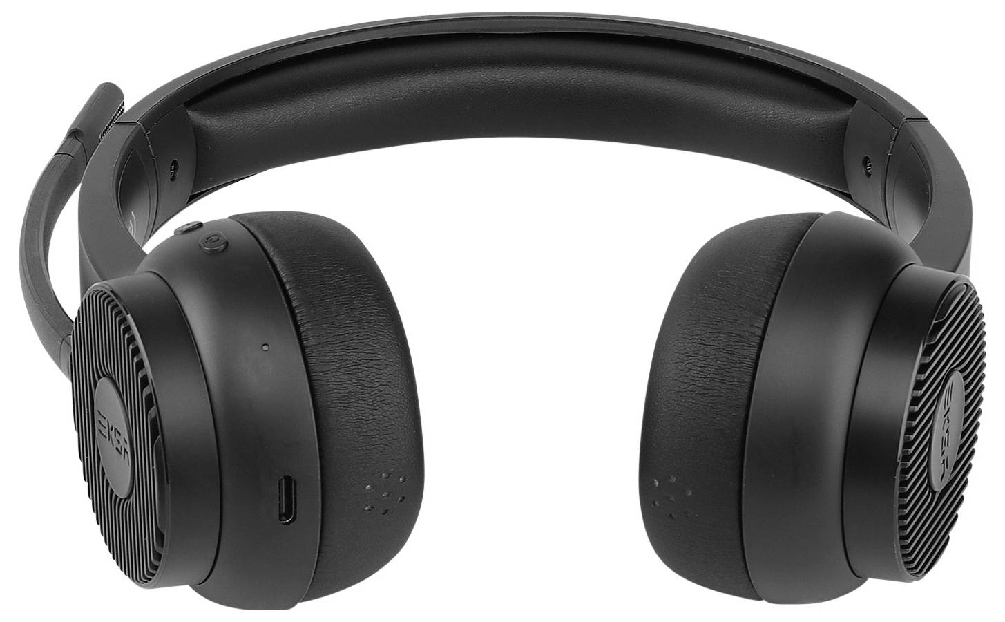 EKSA H16 On Ear Headset Bluetooth® Schwarz Noise Cancelling, Mikrofon-Rauschunterdrückung Headset, Lautstärkeregelung