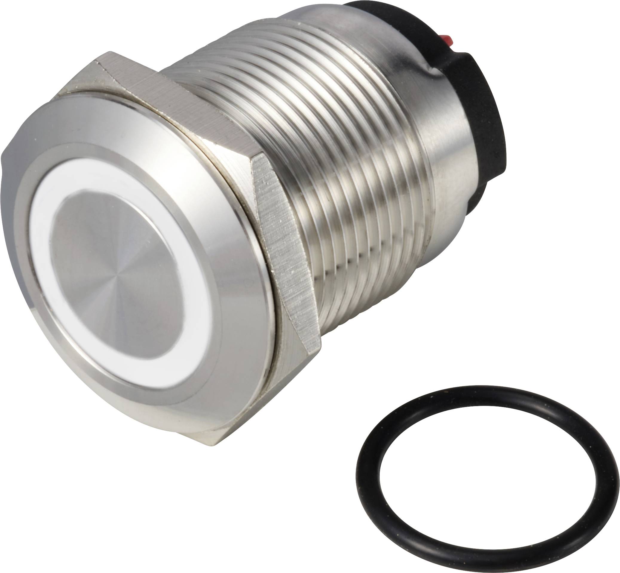 TRU COMPONENTS TC-13224228 ONPOW6319F-10ZE/Q/W/12V/S Drucktaster 36V DC/AC 2A 1 x Aus/(Ein) rastend Weiß IP65 1St.