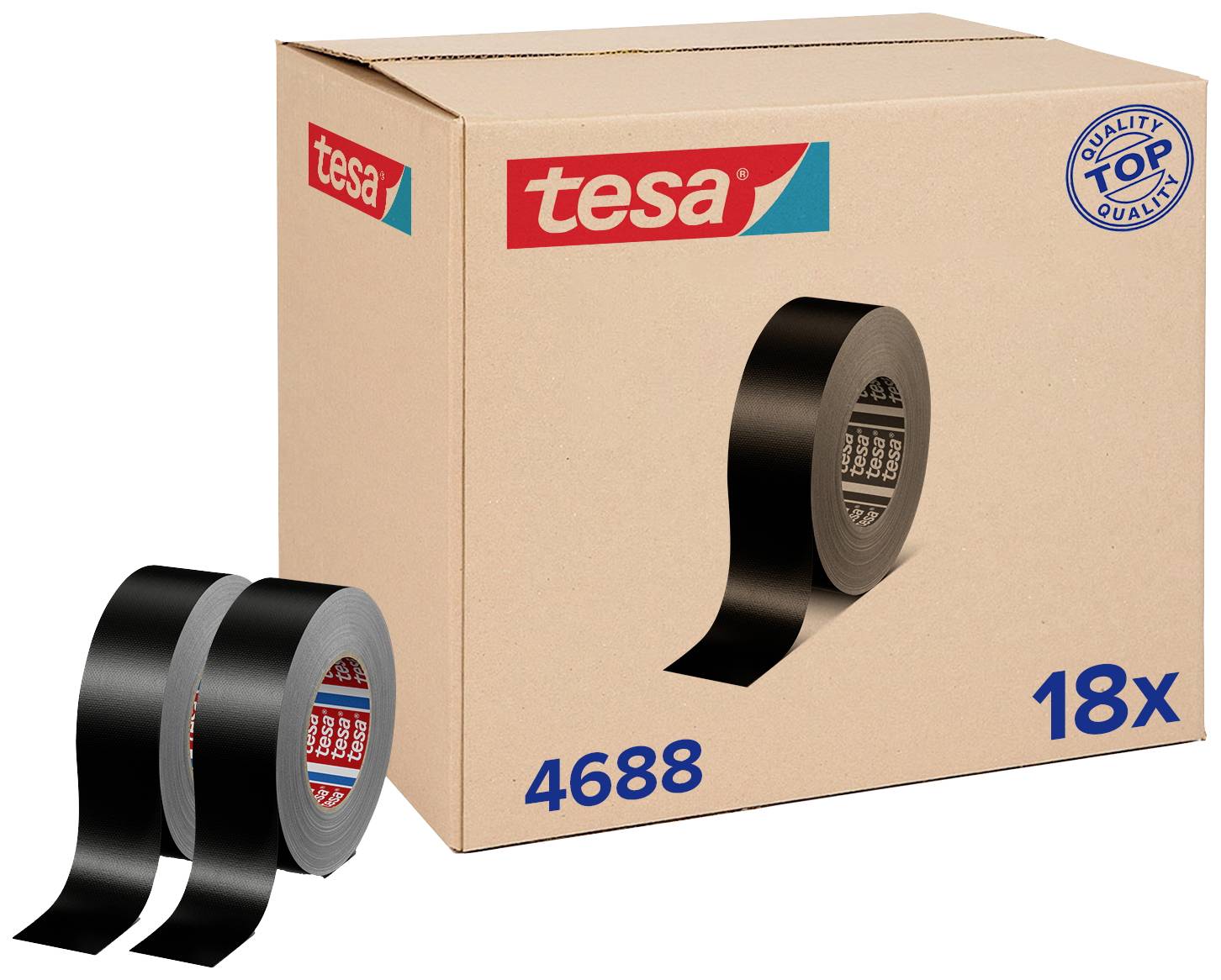 Tesa tesaband 4688 Standard 04688-00000-00 Gewebeklebeband Schwarz (L x B) 50m x 50mm 18St.