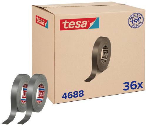Tesa tesaband 4688 Standard 04688-00006-00 Gewebeklebeband Silber (matt) (L x B) 50 m x 25 mm 36 St