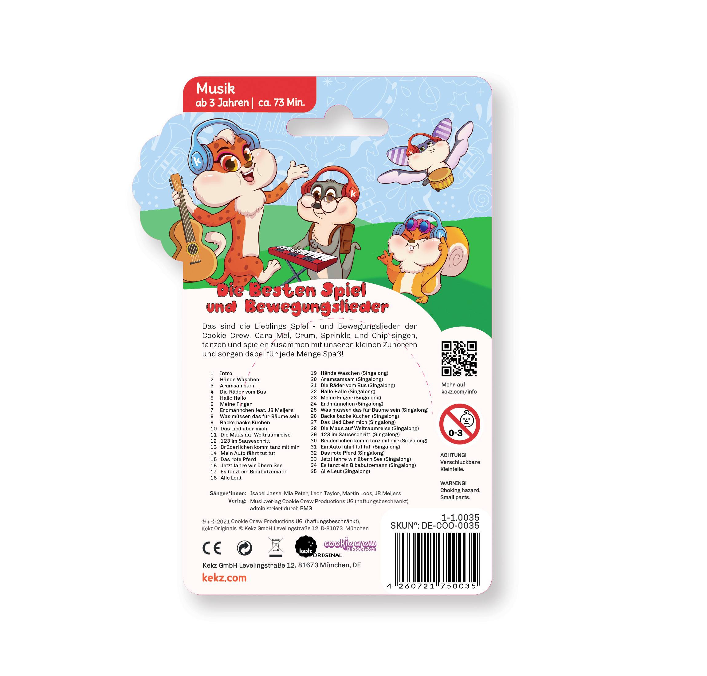 Kekz Spiel & Bewegungslieder Kopfhörer-Audiochip Kinder