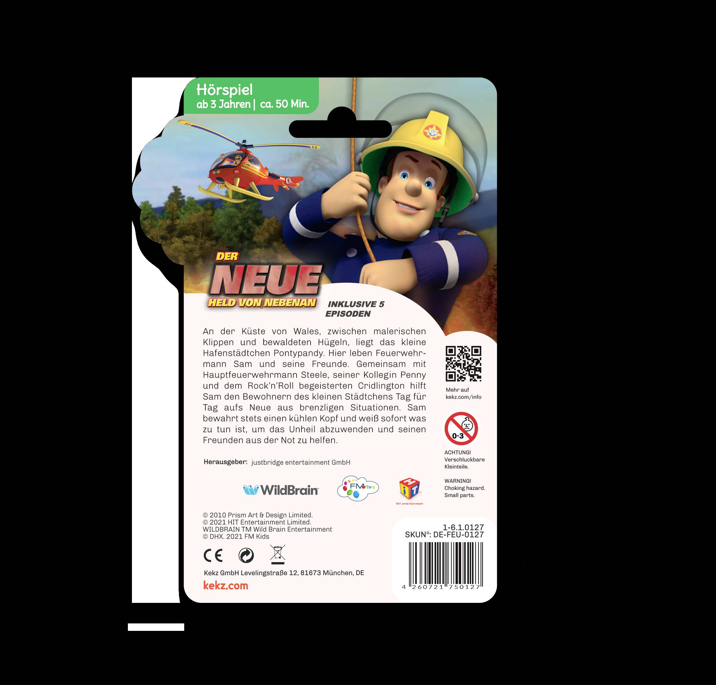 Kekz Feuerwehrmann Sam - Der neue Held von nebenan Kopfhörer-Audiochip Kinder